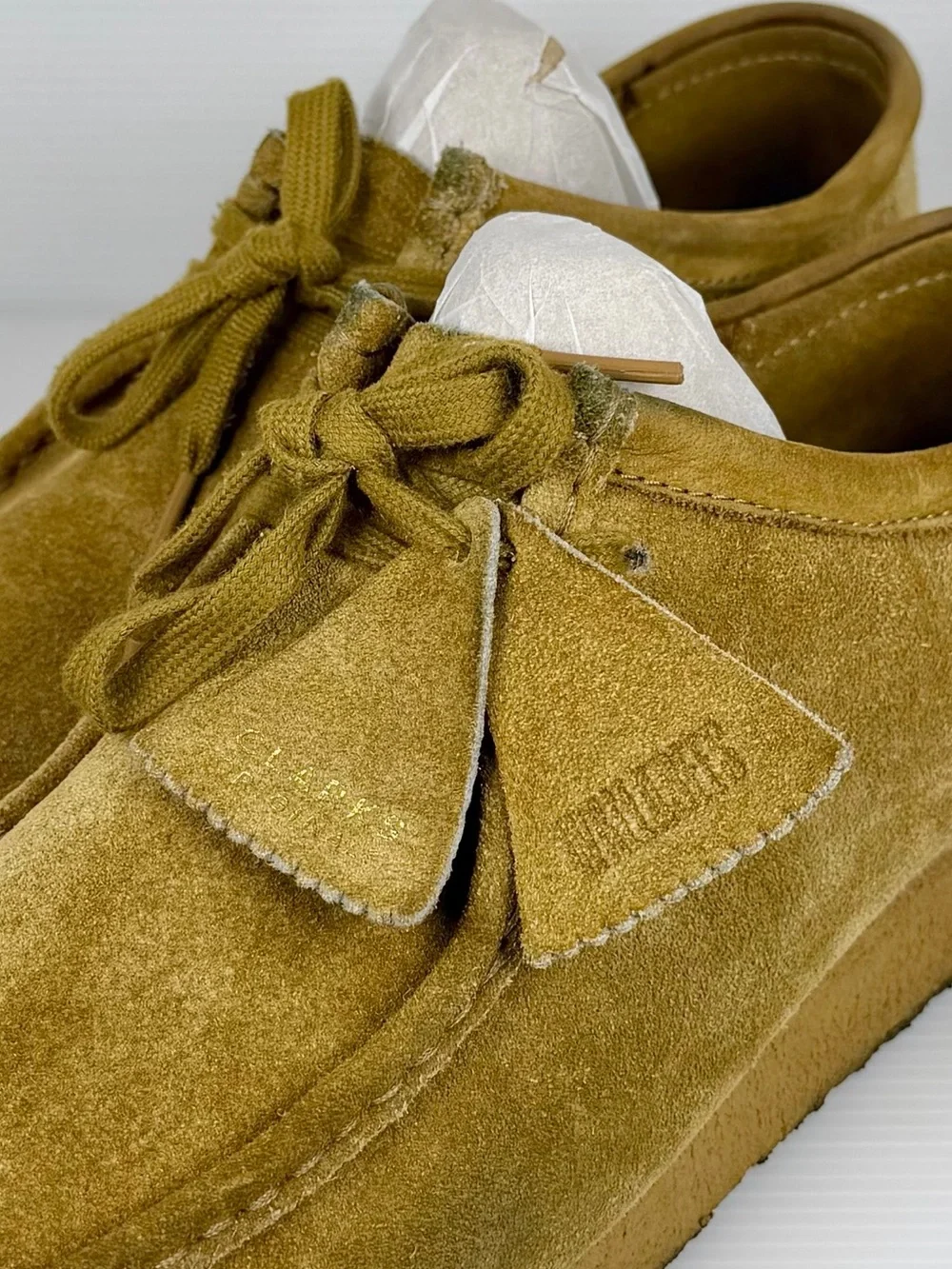 Clarks Originals Wallabee Men’s 11.5 Tan Suede Moc Toe Crepe Sole Shoes